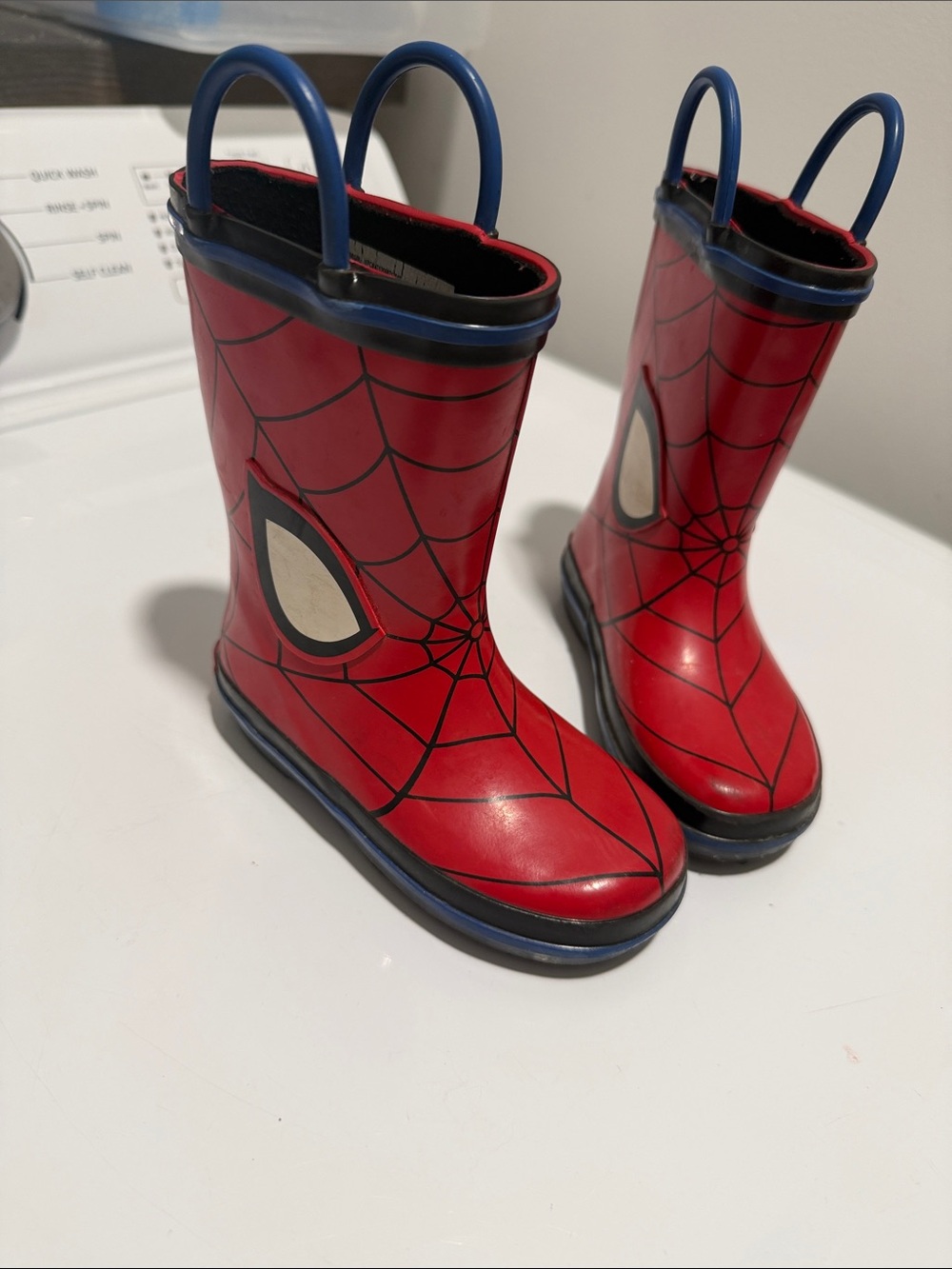 Marvel Spider-Man Kids Rain Boots in Red with Blue Trim